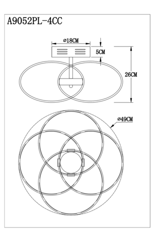 Люстра Arte Lamp  A9052PL-4CC ORBIT