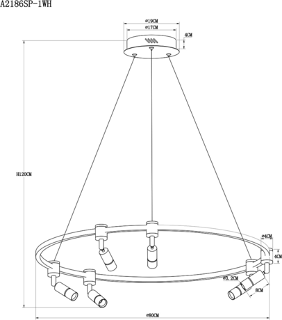 Люстра Arte Lamp  RING A2186SP-1WH