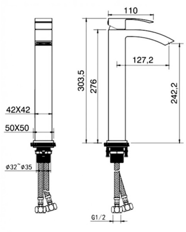 Смеситель Grocenberg  GB3007 Черный матовый