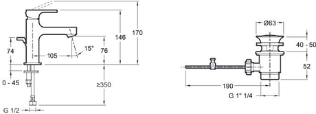 Смеситель Jacob Delafon  Strayt E8776-CP