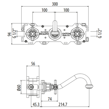 Смеситель Gattoni    TRD TR105/18D0 золото 24К