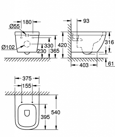 Унитаз Grohe  Euro Ceramic 39538000