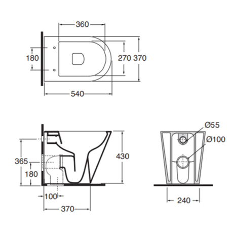 Унитаз AZZURRA  FORMA FMVCTPE00000BI/(FOR100E/P bi)