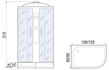 Душевая кабина River  DESNA 100/80/24 MT R  