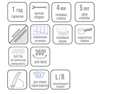 Душевая кабина River  DESNA 100/80/24 MT R  