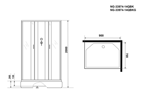 Душевая кабина Niagara   NG-33974-14QBKG  