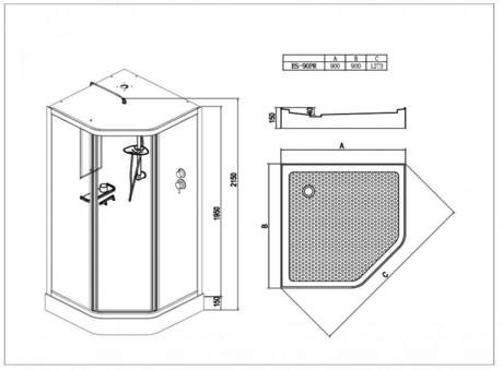 Душевая кабина Esbano  EST-90 PR