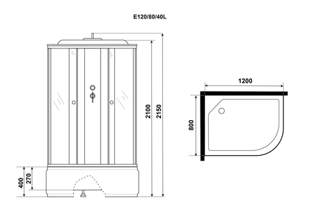 Душевая кабина Niagara   Eco E120/80/40L/MT 