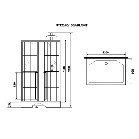 Душевая кабина Niagara   Standart ST120/80/15QR/KL/BKT 