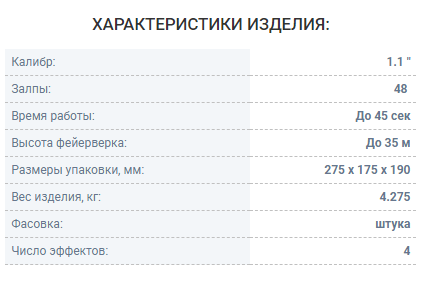 Фейерверк Русская пиротехника Выше только любовь РС8380 