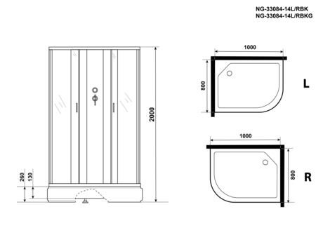 Душевая кабина Niagara   NG-33084-14RBK  