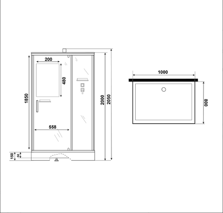 Душевая кабина Niagara  Standart ST100/80/15Q/BK