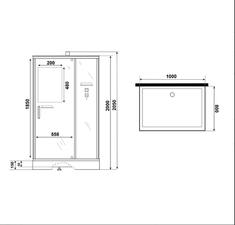 Душевая кабина Niagara  Standart ST120/90/15Q/BK
