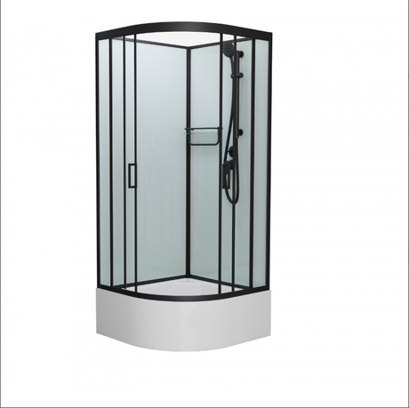 Душевая кабина Frank  F400/2 М Black без крыши матовое стекло