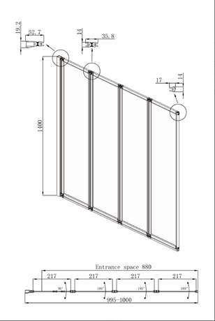 Душевое ограждение Ambassador  Bath Screens 16041111L  