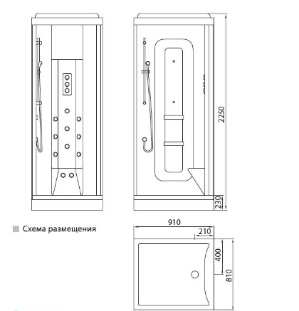 Душевая кабина Edelform EF-2050T R