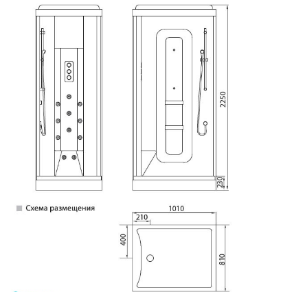 Душевая кабина Edelform EF-2051T R