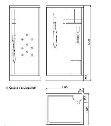 Душевая кабина Edelform EF-4050 L white B