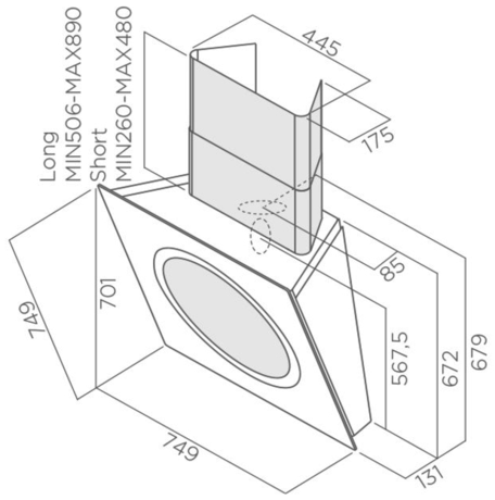 Вытяжка кухонная Elica OM AIR BL/F/75