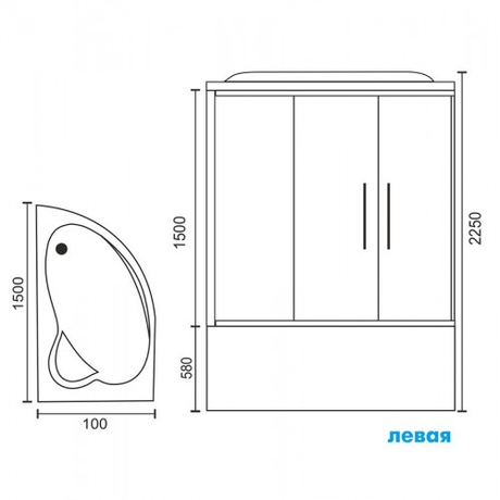 Душевая кабина Royal Bath RB 150ALP-Т  прозрачное