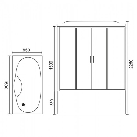 Душевая кабина Royal Bath RB 150SKS-T прозрачное