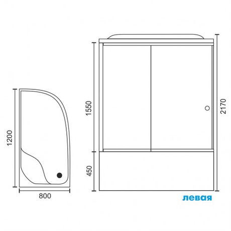 Душевая кабина Royal Bath RB 8120ВК2-Т  прозрачное