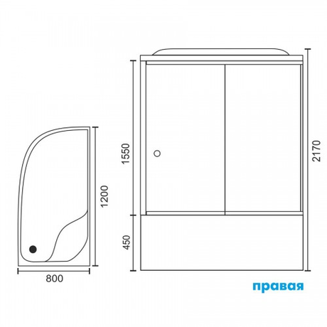 Душевая кабина Royal Bath RB 8120ВК3-WT  белое/прозрачное