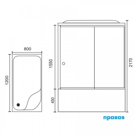 Душевая кабина Royal Bath RB 8120ВР2-Т прозрачное