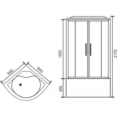 Душевая кабина Royal Bath RB 90BK4-MT  прозрачное