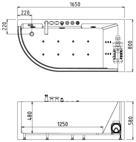 Ванна  Gemy G9227 E R