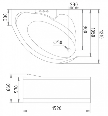 Ванна  Gemy G9003 B L