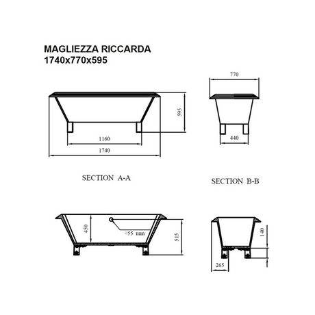 Ванна  MAGLIEZZA RICCARDA DO 174×77