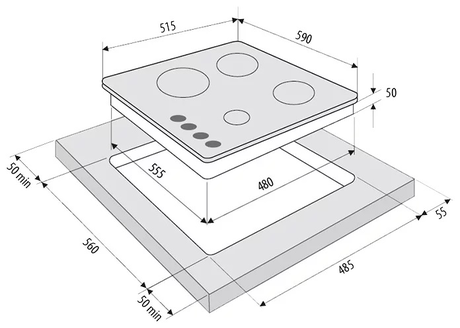 Варочная панель Fornelli  PGT 60 CALORE WH