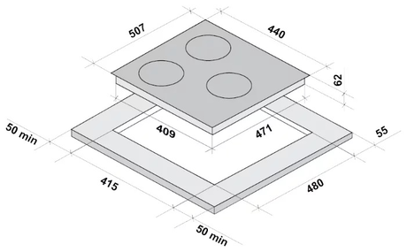 Варочная панель Fornelli  PI 45 INIZIO WH