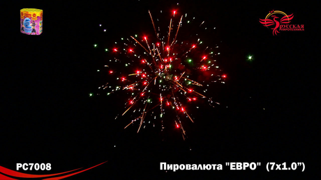 Батарея салютов Русская пиротехника ПИРОВАЛЮТА ЕВРО РС7008