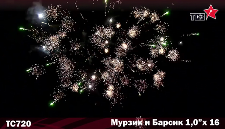 Батарея салютов Русская пиротехника БАРСИК И МУРЗИК РС7930