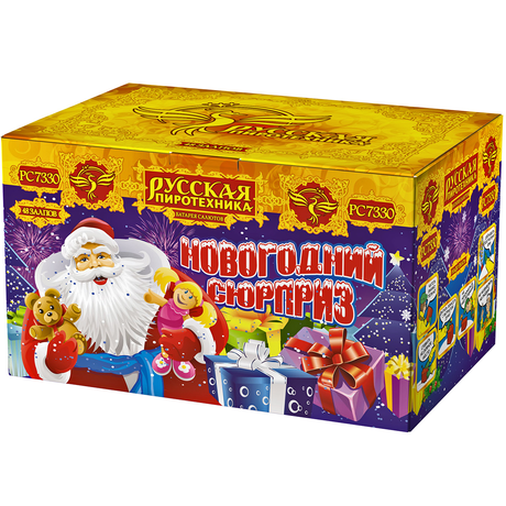 Батарея салютов Русская пиротехника НОВОГОДНИЙ СЮРПРИЗ РС7330