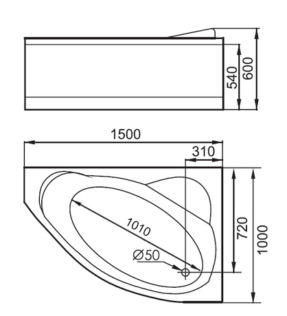 Ванна  Gemy G9009 B R