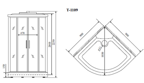 Душевая кабина Timo Standart T-1109