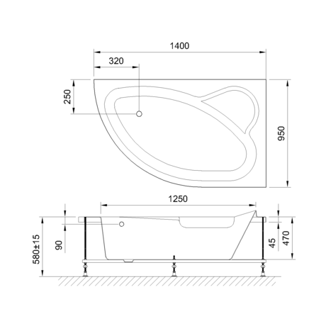 Ванна  Royal Bath ALPINE RB 819103 правая