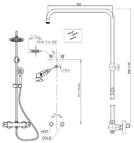 Душевая система Alvaro Banos Toledo Termo