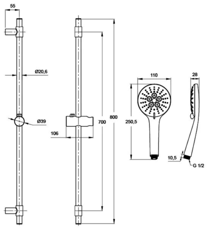 Душевая система IDDIS Torr TOR3F00i16 
