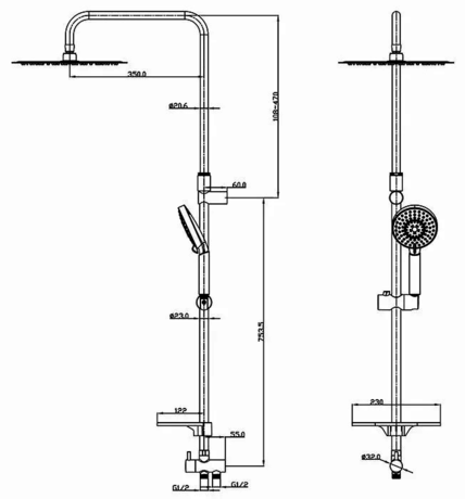 Душевая система IDDIS Mirro Plus MRPSB5Fi76 