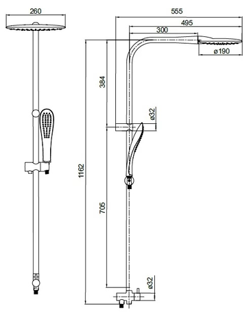 Душевая система IDDIS Leaf shower LEASB1FI76 
