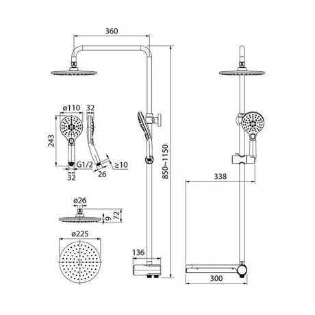 Душевая система IDDIS Ray RAYSB3Fi76 
