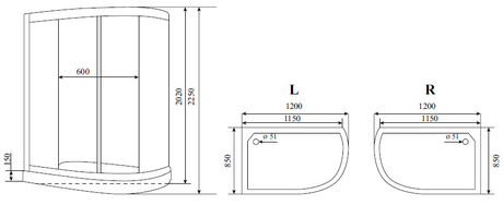 Душевая кабина Timo Standart T-1102 L