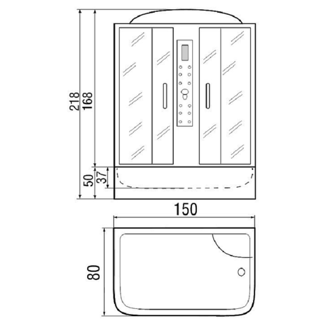 Душевая кабина River  DUNAY 150/80/55 МТ