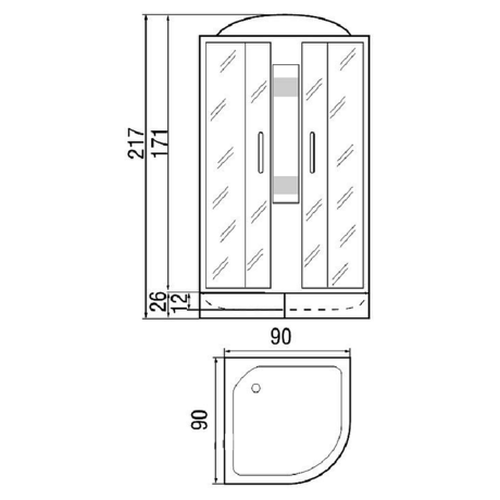 Душевая кабина River  AMUR 90/24 МТ