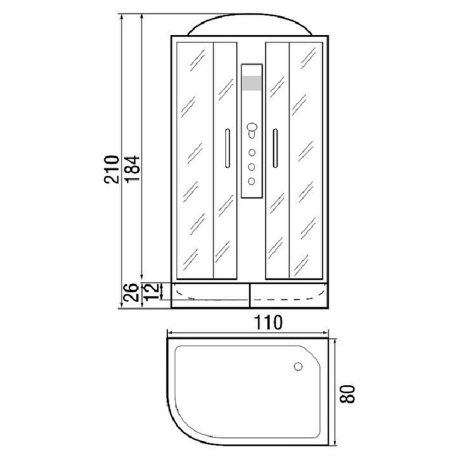 Душевая кабина River  NARA 110/80/24 МТ R