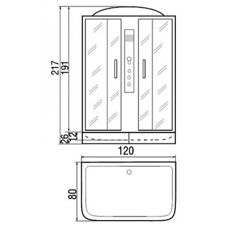 Душевая кабина River  SENA 120/80/24 МТ